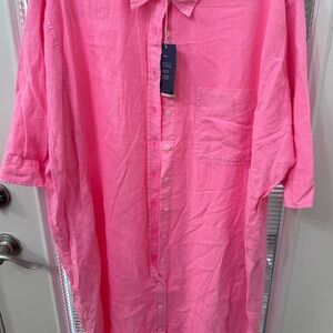 Universal Thread Womens Bright Pink Button Down Shirt Dress
